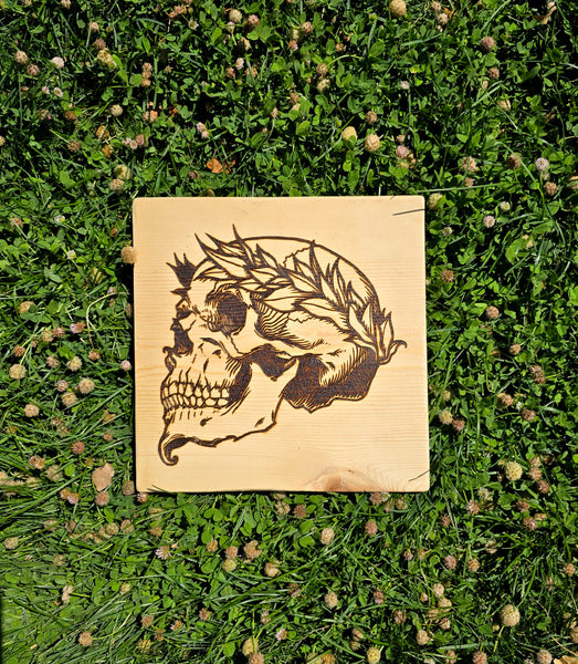 Hand Burned Skull