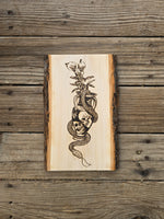Hand Burned Vase with Skulls
