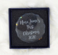 Personalized Round Crystal Ornament