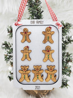 Gingerbread Tray Family Ornament( Please read description to order correctly)