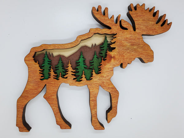 Multi Layered Moose Wall Decoration